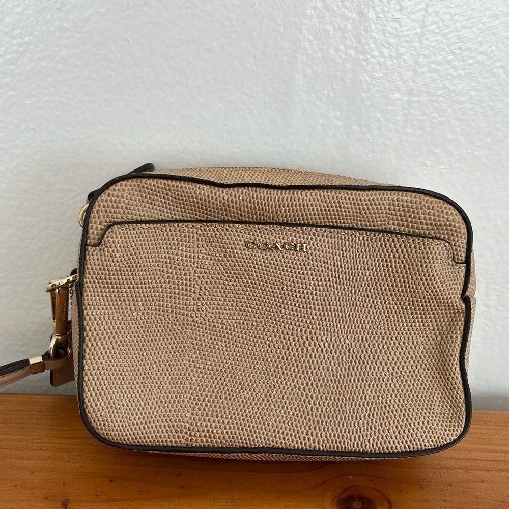 Coach mini bag with gold lining